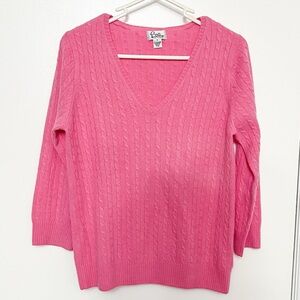 New Lilly Pulitzer Cashmere Sweater Cable Knit Light Pink